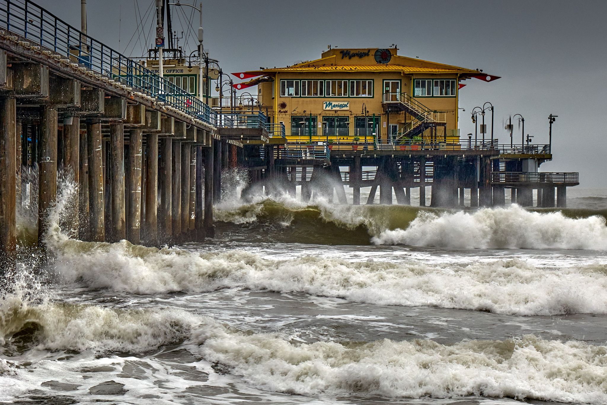 The Pier Taking a Beating - Santa Monica, California