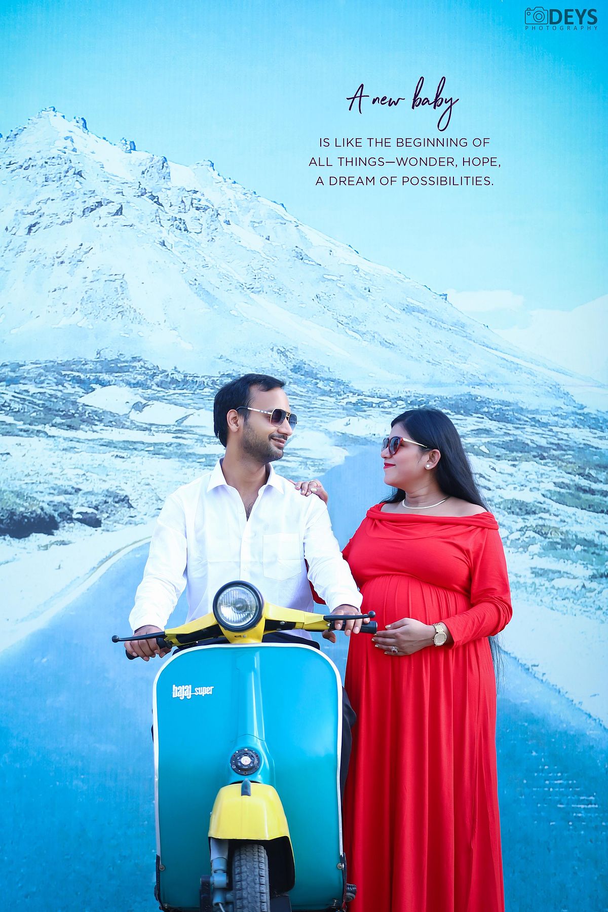 Couple maternity photos in theme studio in Meerut