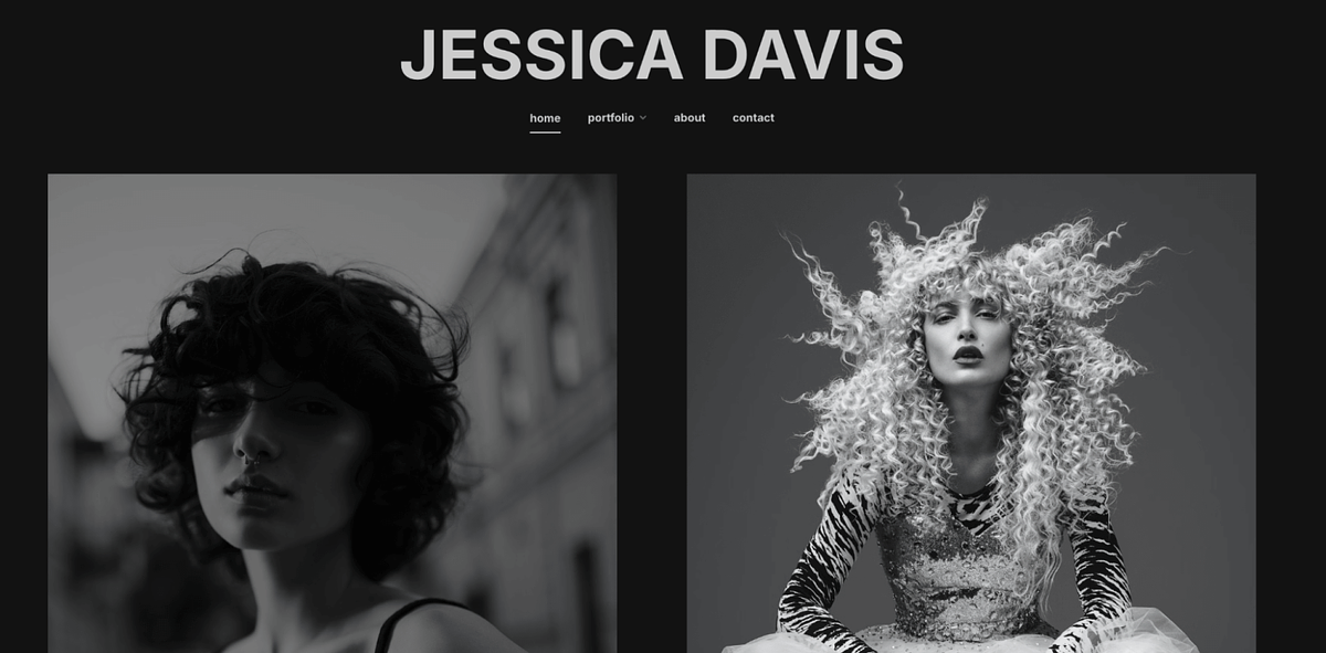 Pixpa's Sepia modeling portfolio template