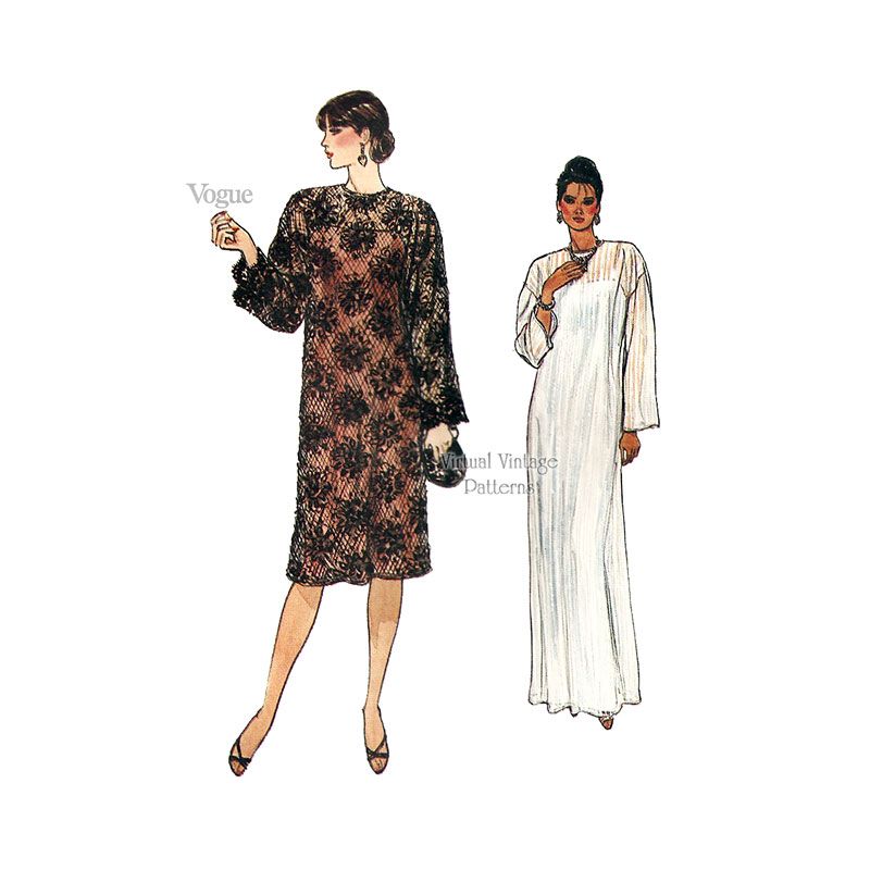 1980s Dress Pattern, Vogue 8862 | Virtual Vintage
