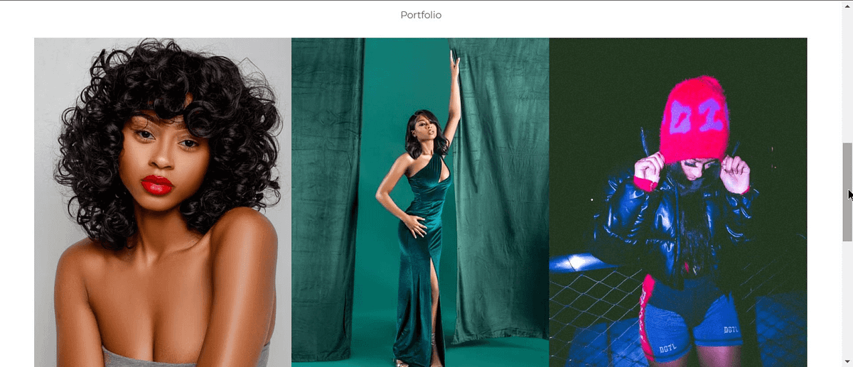 Bild der Model-Portfolio-Website von Simone Smith
