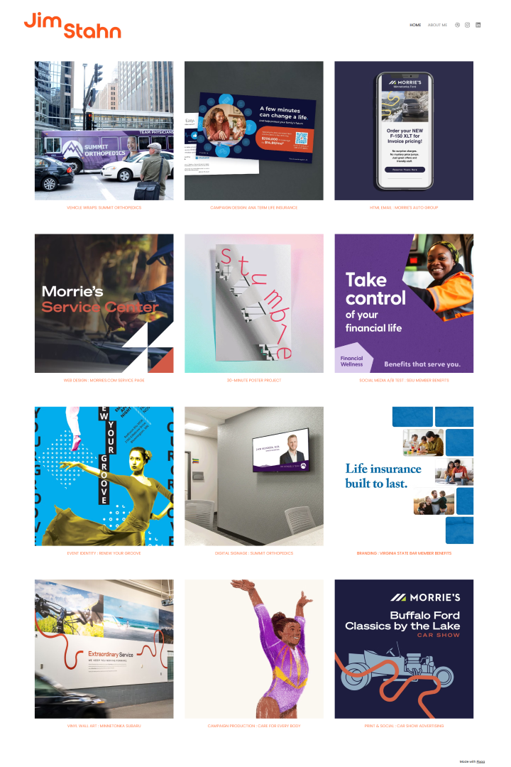 Portfolio screenshot of a graphic designer