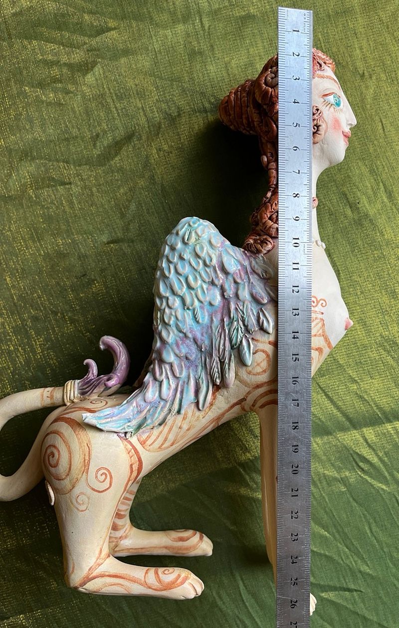 Sphynx, ceramic sculpture