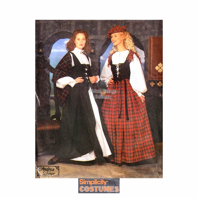 Womens Renaissance Costume Pattern, Simplicity 8855