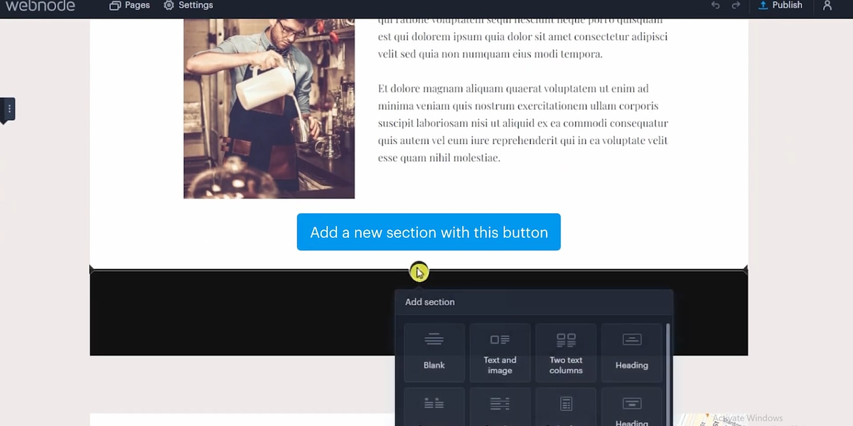 Créateur de sites Web Webnode - Alternative à Wix