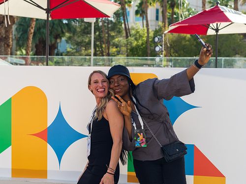 Guests at the bar enjoying cocktails during the Google after party — photographed by David Andrade, Las Vegas