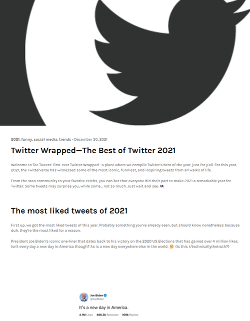 Twitter Wrapped&mdash;The Best of Twitter 2021