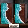 Ocean Waves Epoxy Resin Mix Wood Urn