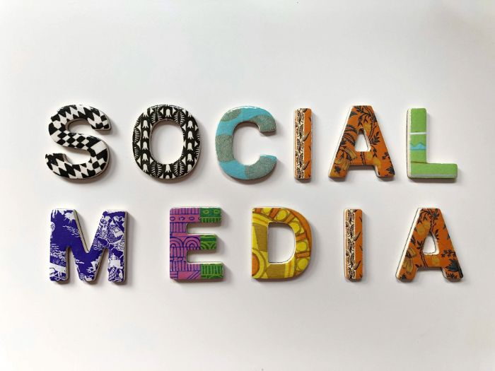 image of text having words "social media"