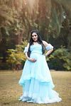 DP016 - Ruffled Cool Blue Gown