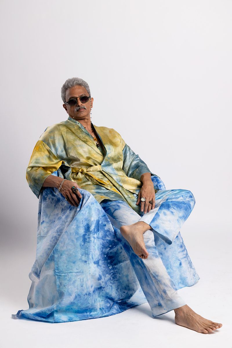 Unisex Kimono Jacket Golden Hour (Blue Gold)