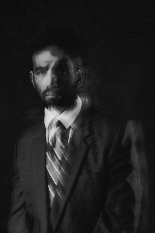 Editorial fashion image, long exposure image, studio lighting, photographed by Mila Filippone.