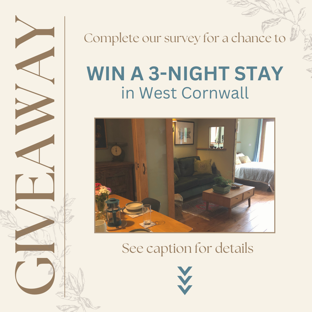 competition social media post showing interior shot of holiday let in Cornwall