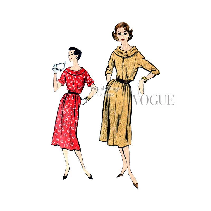 60s Empire Waist A Line Dress Pattern, Simplicity 7432 | Virtual Vintage