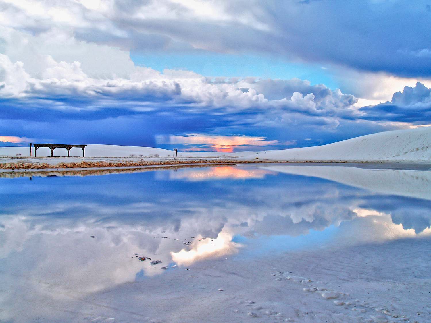 Landscape Reflection at White Sands National Park in Southern New Mexico
