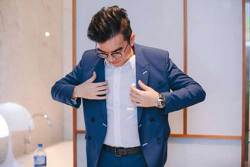 Groom Getting Ready