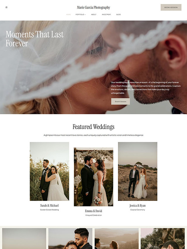 Baseline - Pixpa Wedding Portfolio Website Template