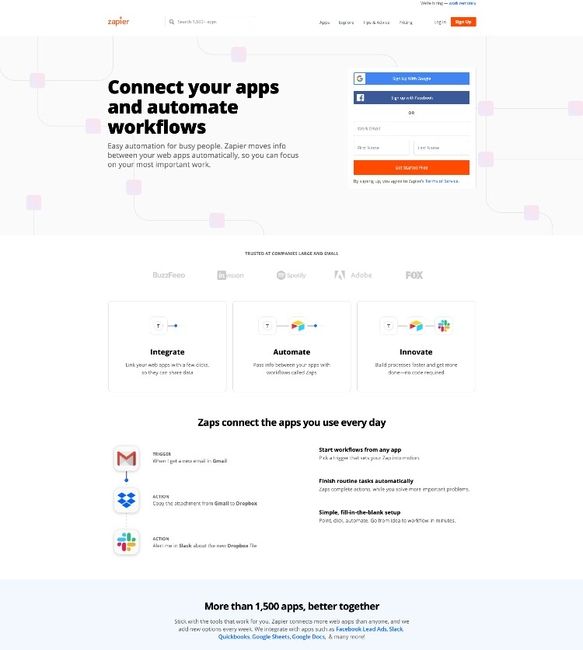 App di produttività per la gestione dei progetti Zapier