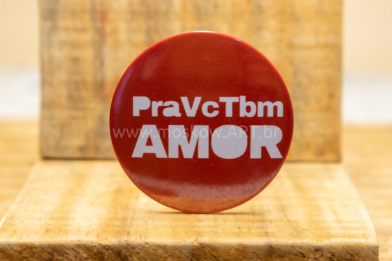 Botom e Imã "PraVcTbmAmor" vermelho