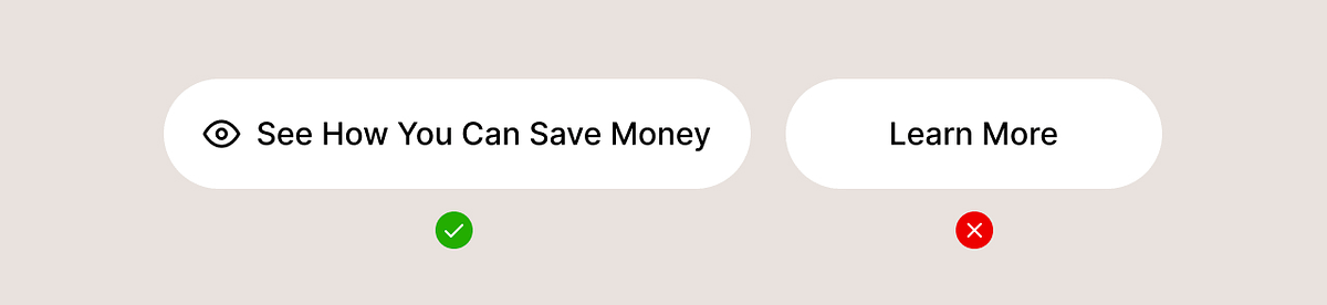 CTA showing the importance of action words