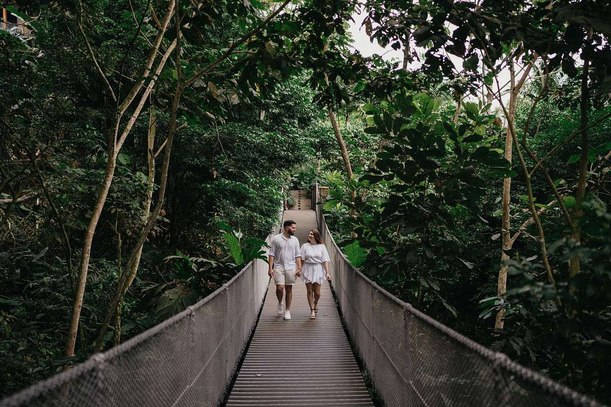 Photographer capturing engagement at Nayara Springs Costa Rica