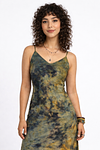 Linen Satin Slip Dress - Golden Hour