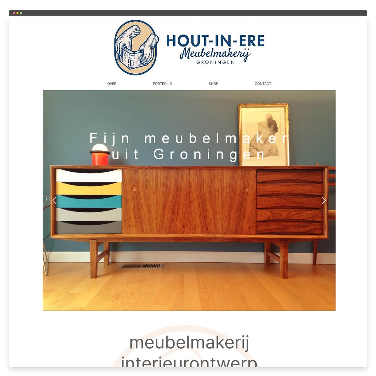 Design einer Holzbearbeitungs-Website