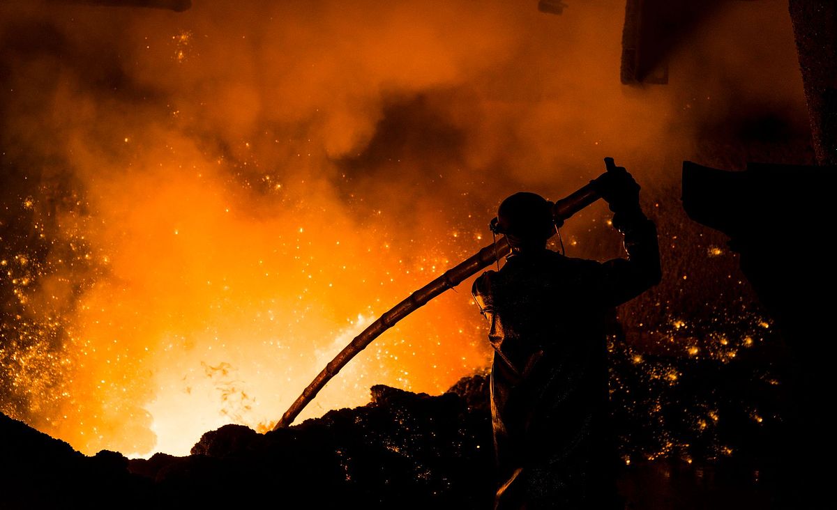 Furnace, Jindal Steel Plant, showcasing steel product's production and manufacturing in Odisha, India.
