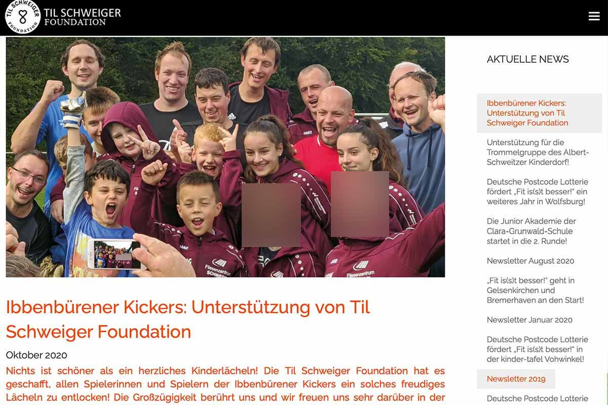 Til Schweiger Foundation schenkt Freude den Ibbenbürener Kickers