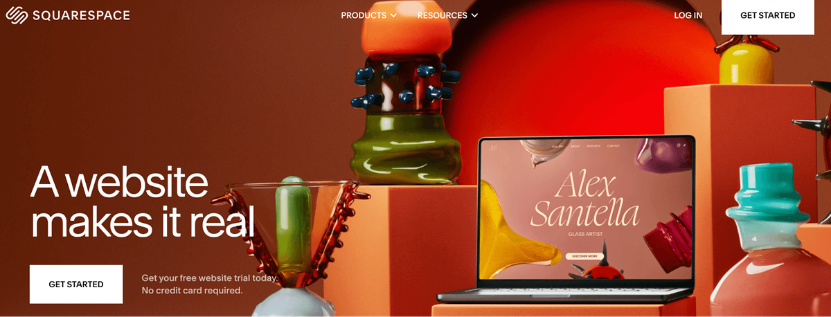 Homepage di Squarespace