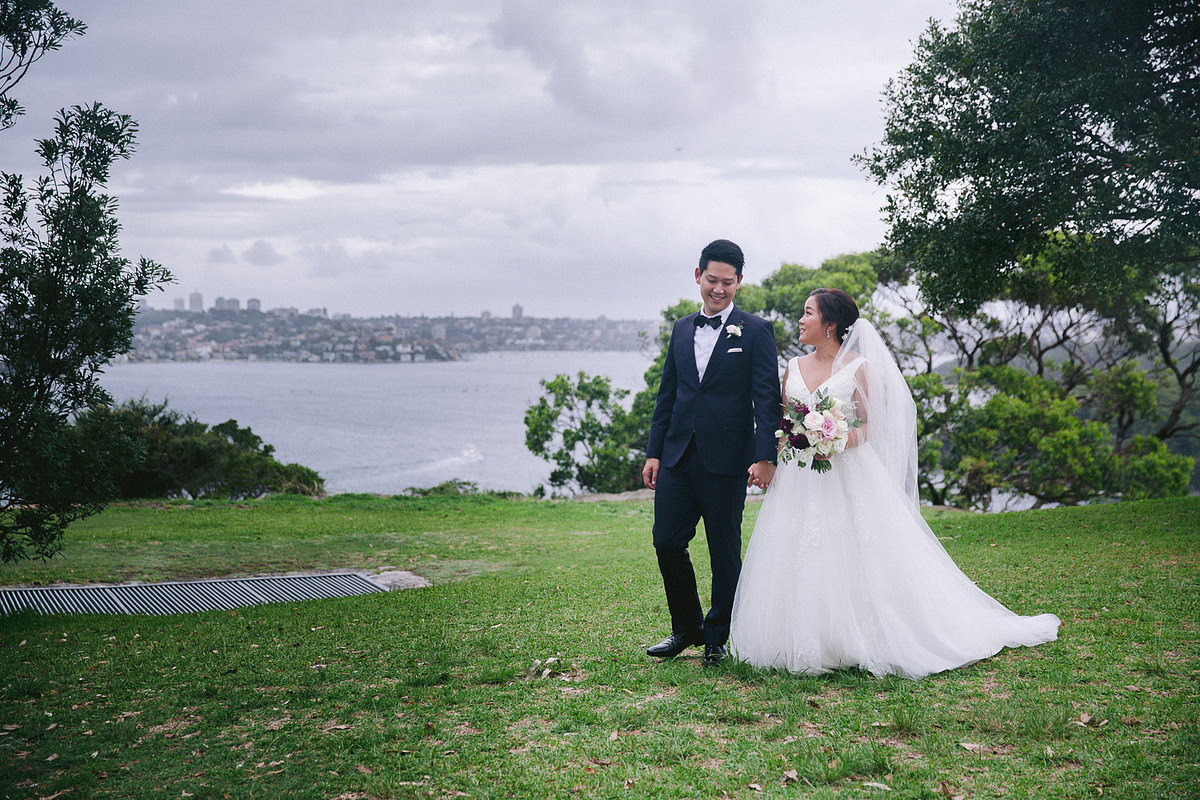 Harbour View Lawn as wedding ceremony venue at Gunners Barracks Mosman.