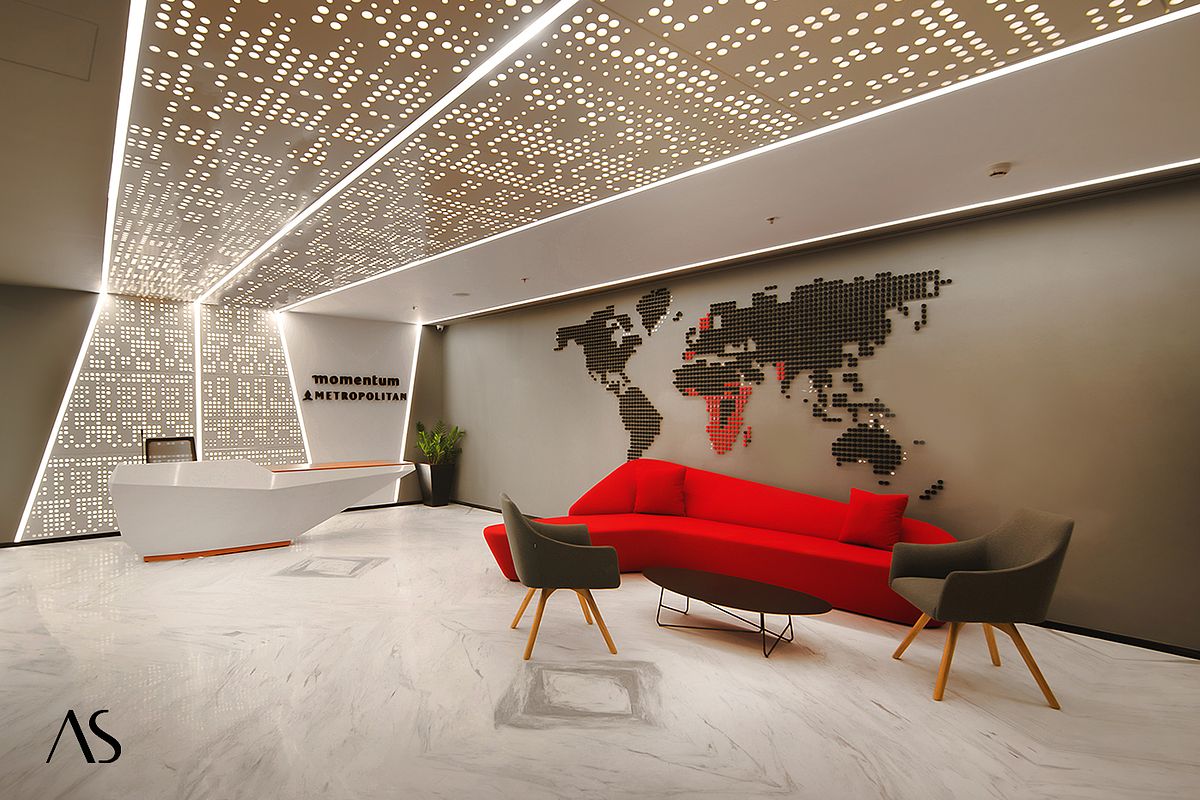 interior photographer : Interior design with Modern office space of Momentum Metropolitan Services with seating furnitures from Sunon by Interior Photographer Akkil Suvarna