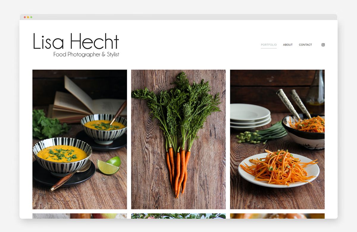 Food photography portfolio website of Lisa Hecht