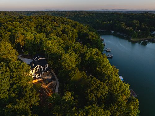 back of house overlooking lake