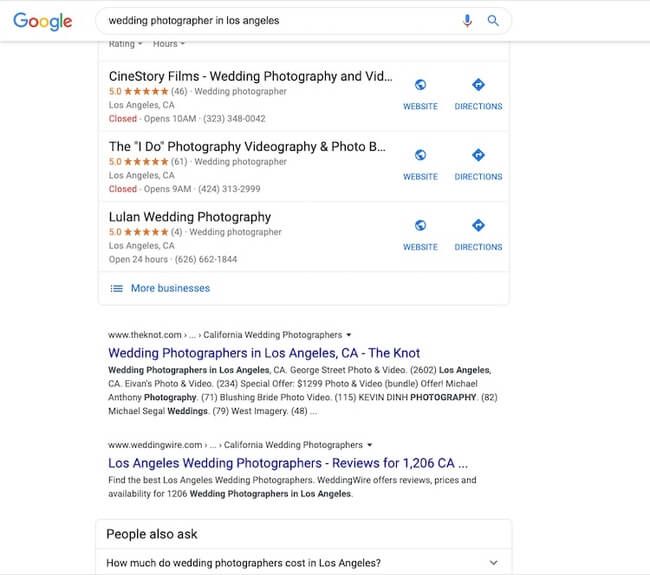 Imagen del SERP de Google que resalta las diferentes metaetiquetas