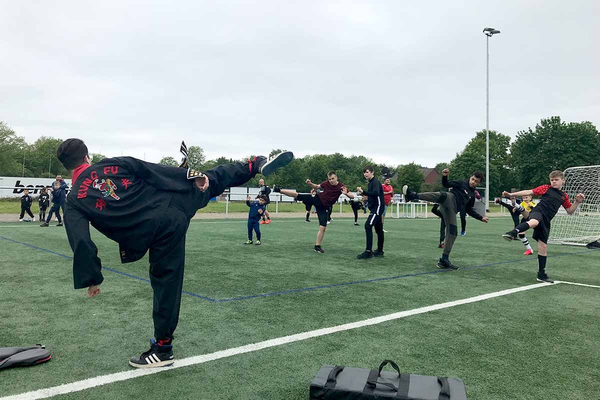 Kung-Fu-Training: Spieler in Aktion