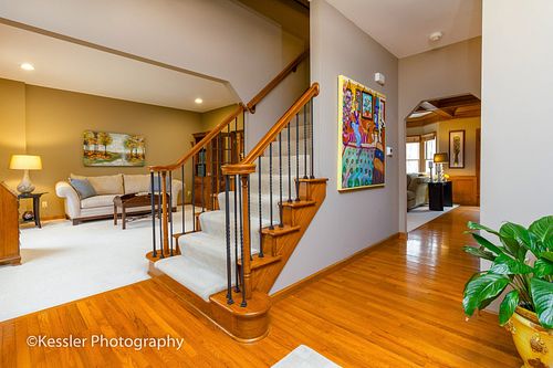 Professional real estate interior with balanced ambient and flash lighting