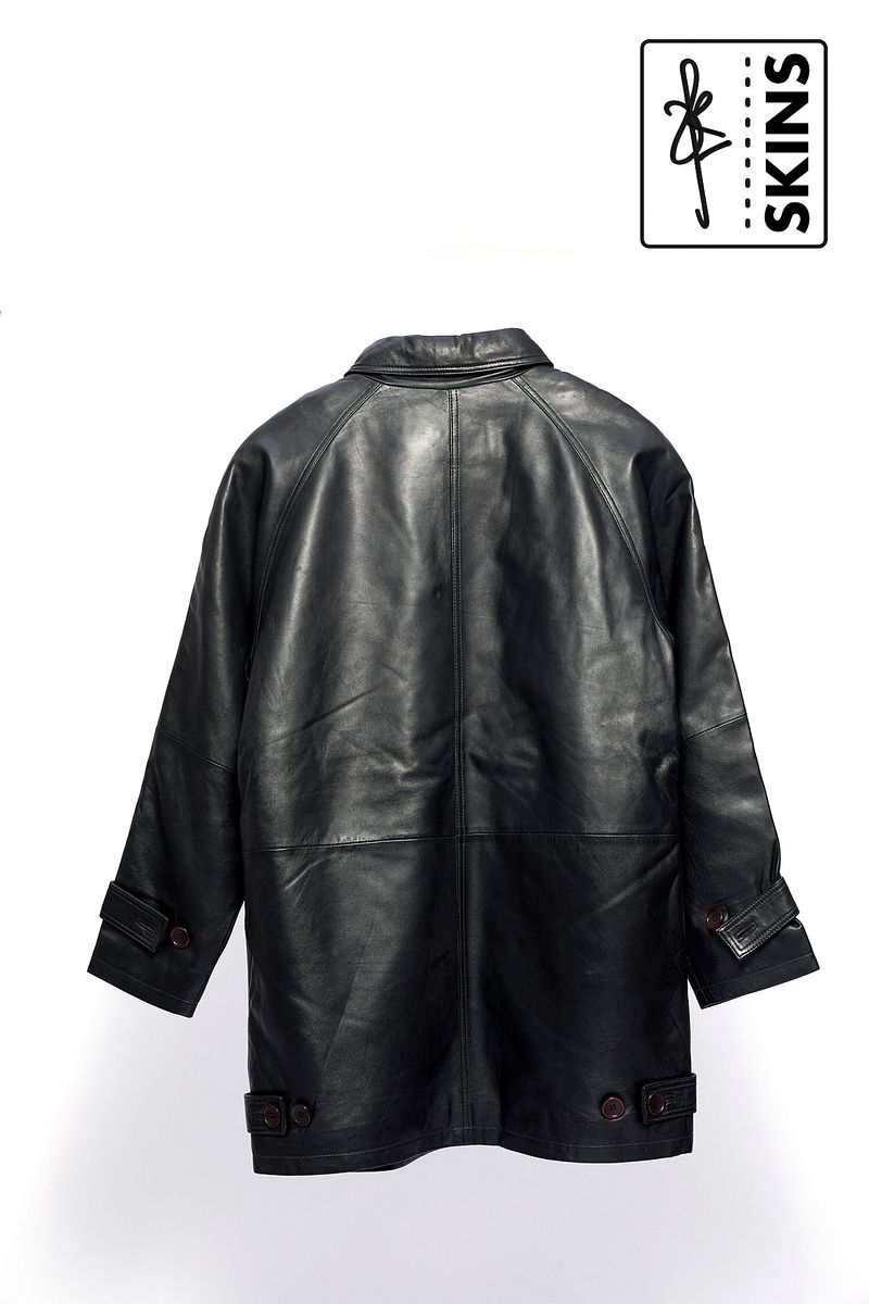 SKINS Odh : The Connaught Leather Sheepskin Coat (Black)