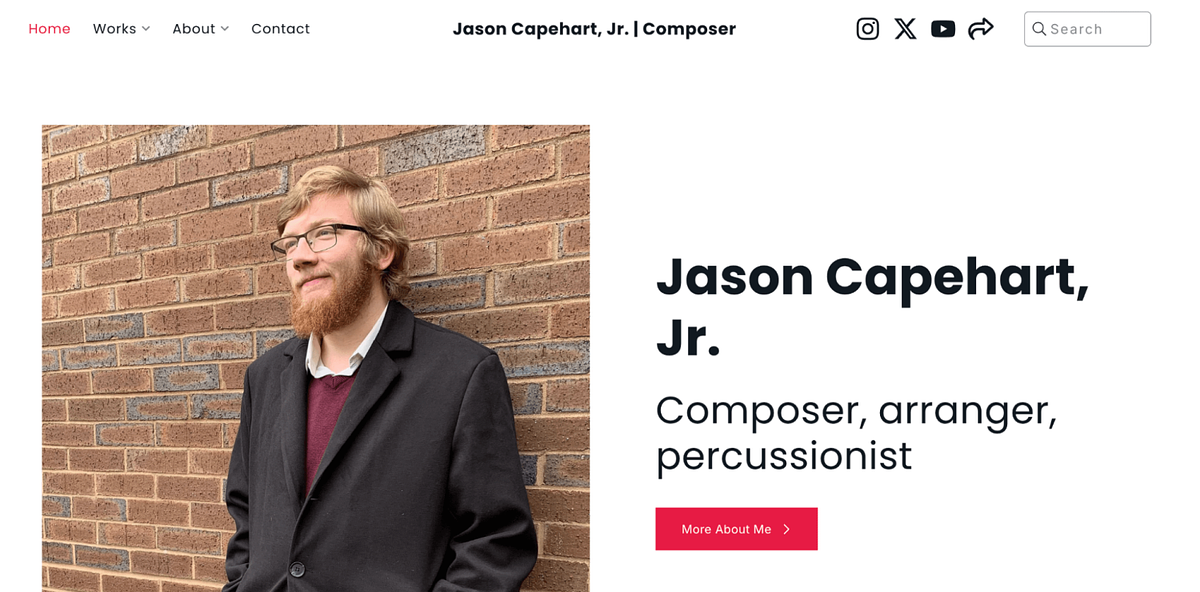 Sito web del musicista Jason Capeheart Jr.