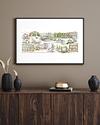 Sheffield in England Cityscape Illustration Capturing Historical Landmarks and Nostalgia.