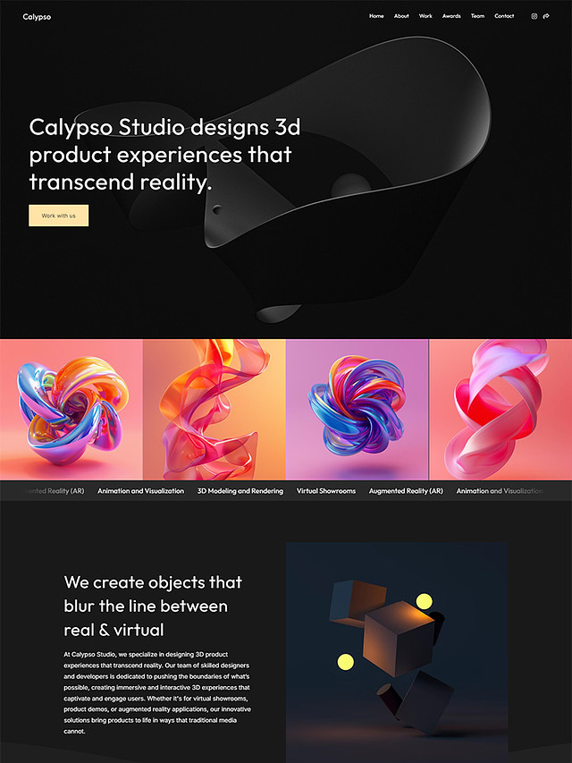 Calypso -  Pixpa One Page Website Template