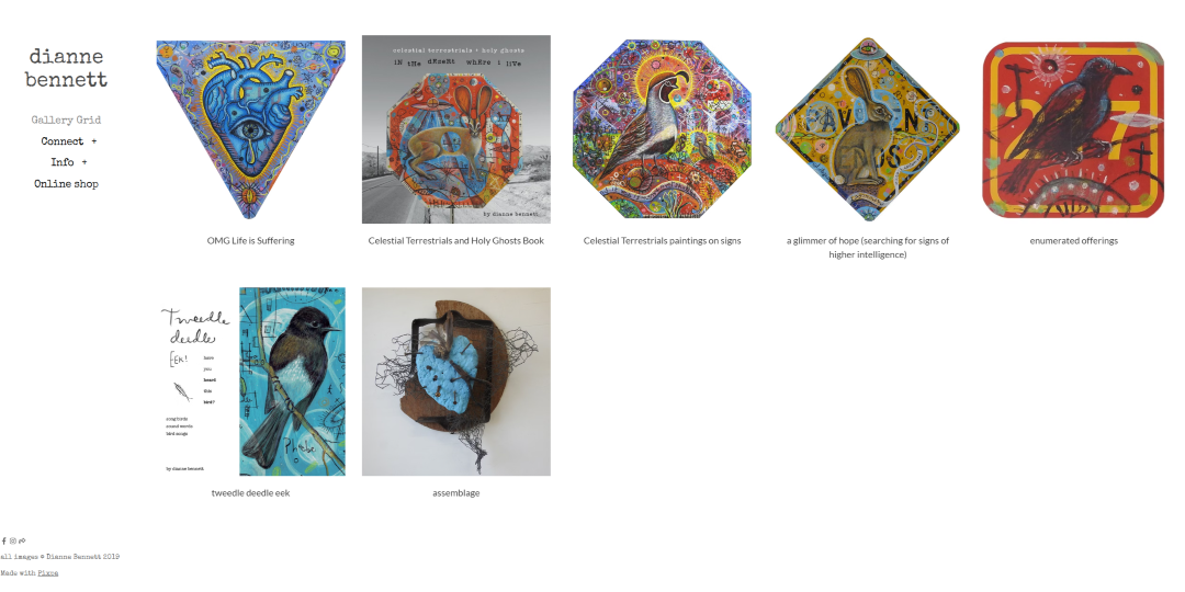 Site web portfolio de Dianne Bennet, artiste peintre