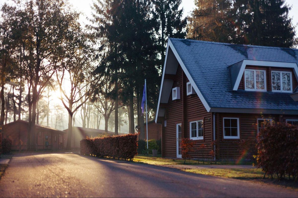 a house in the morning sun