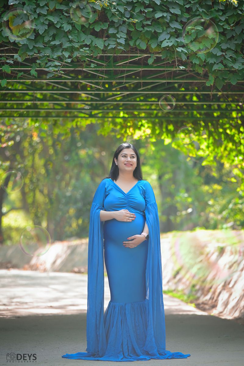 DP011 - Sky Blue Body Fit Gown