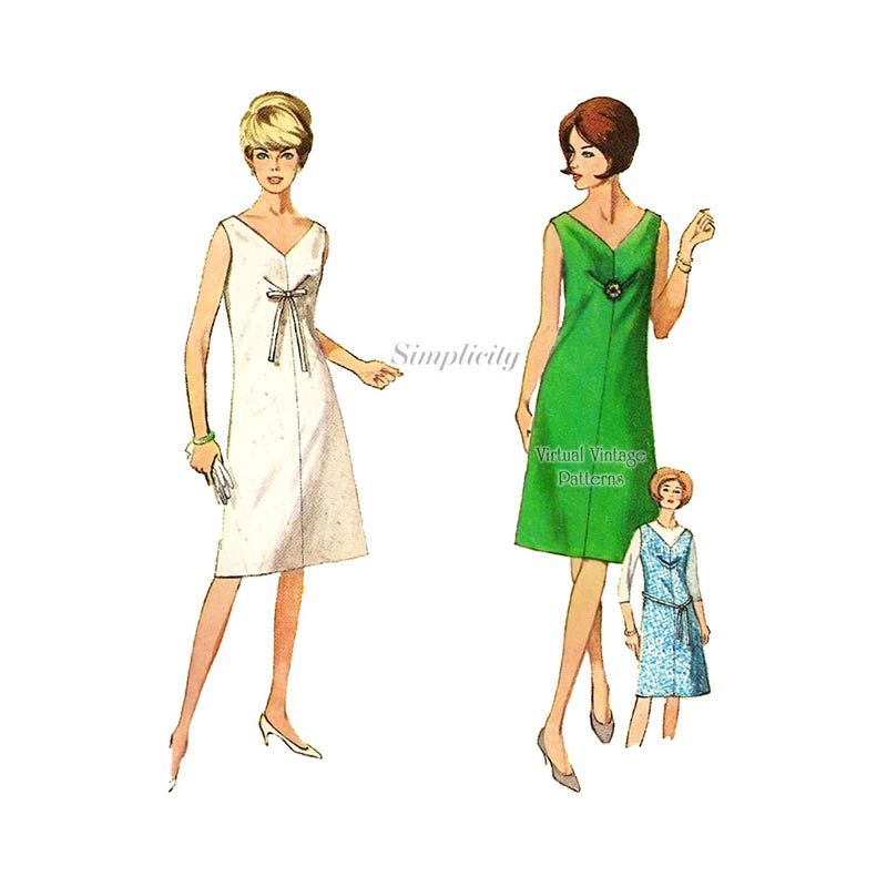 Sleeveless Deep V Neck A Line Dress Pattern, Simplicity 5958, Easy Sewing