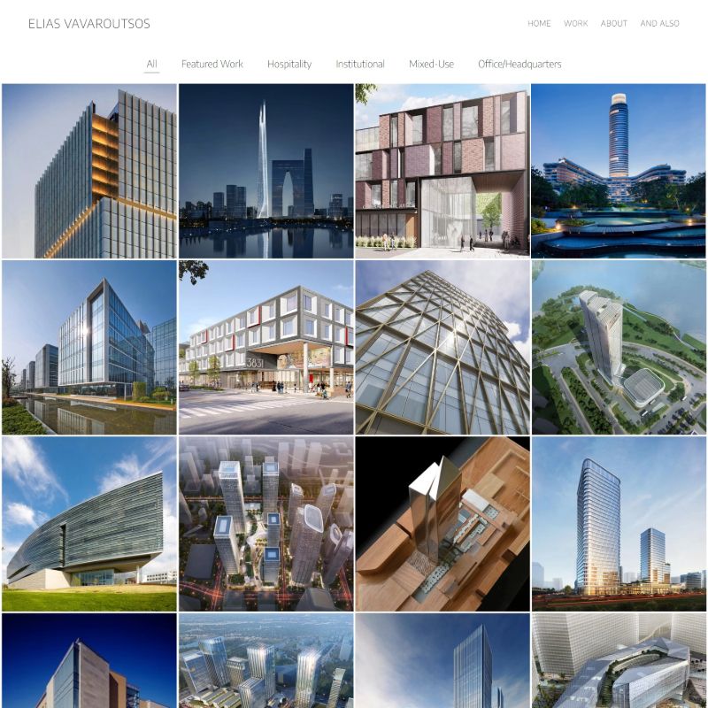 Sito web del portfolio di Elias Vavavourustos
