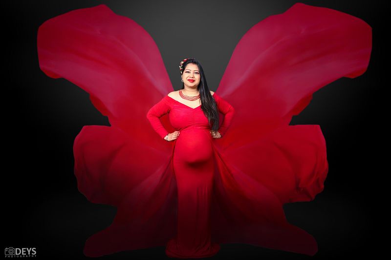 DP006 - Red Wine Full Sleeves Gown