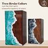 Ocean Waves Epoxy Resin Mix Wood Urn