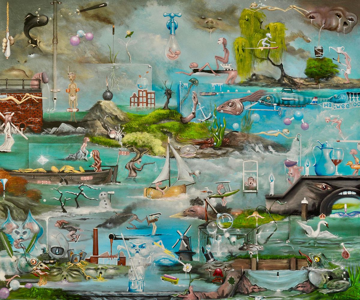 H2O – surreal painting by Dutch artist Arnold Janssen