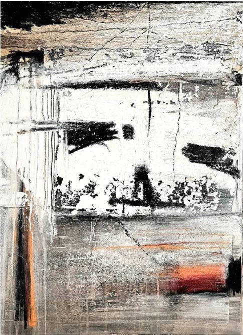 original art work:acrylic and oilsticks on canvas by Dieter Langer